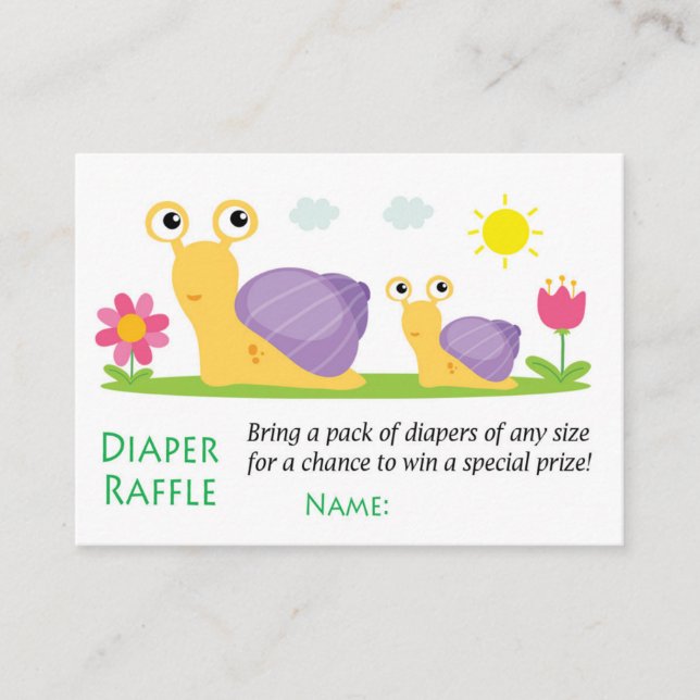 Snail Diaper Raffle Tickets (Front)