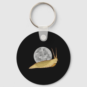 Snail Disco Ball Funny Crystal Shell Animal Lover Keychain