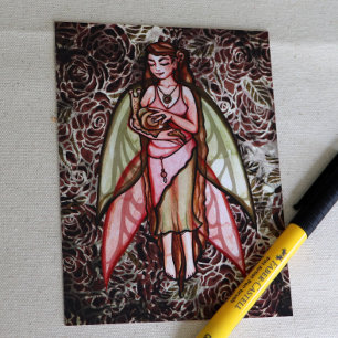 Snail Fairy Cute nature lovers fairies artwork Postcard