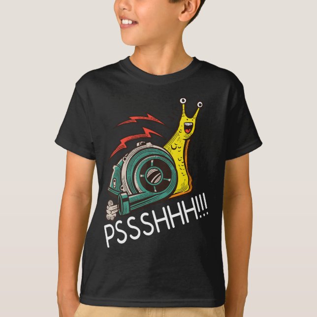 Snail Funny Turbo Boost Racing Pshh T-Shirt (Front)
