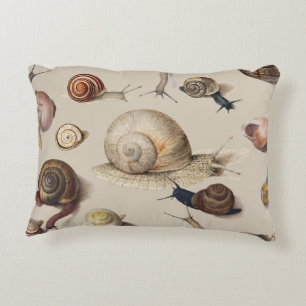 Snail Garden Pet Gastropod Slug Botanical Snails Accent Pillow