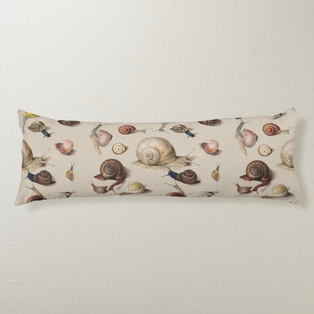 Snail Garden Pet Gastropod Slug Botanical Snails Body Pillow (Front)