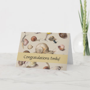 Snail Garden Pet Gastropod Slug Botanical Snails Card
