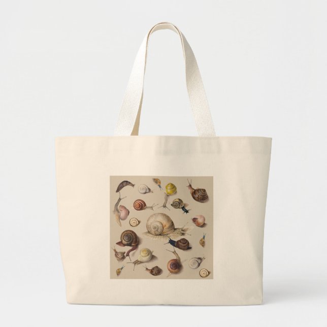 Snail Garden Pet Gastropod Slug Botanical Snails Large Tote Bag (Front)