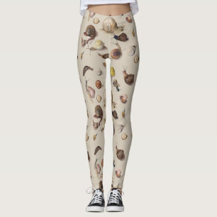 Snail Garden Pet Gastropod Slug Botanical Snails Leggings