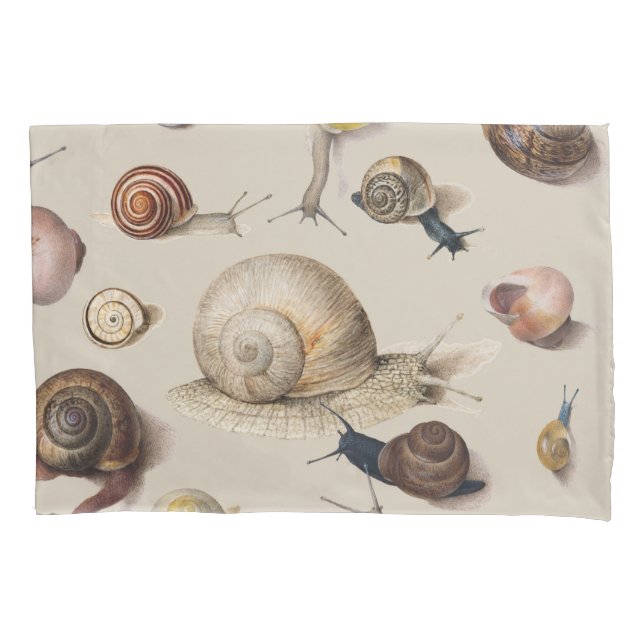 Snail Garden Pet Gastropod Slug Botanical Snails Pillowcase (Front)