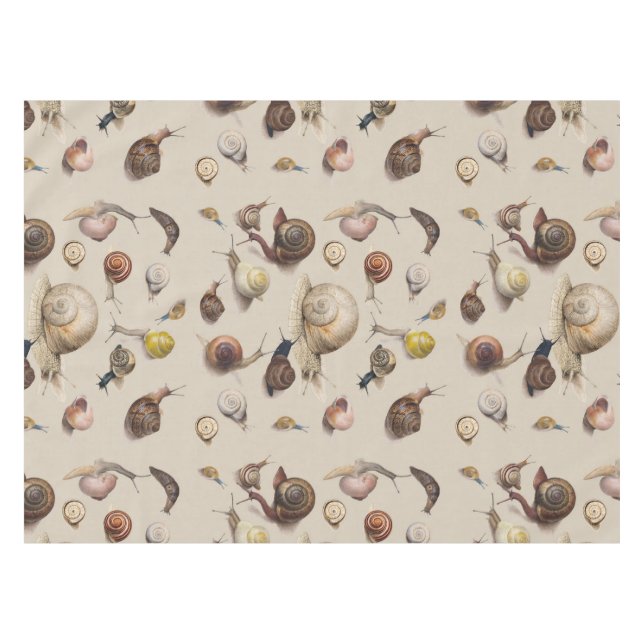 Snail Garden Pet Gastropod Slug Botanical Snails Tablecloth (Front (Horizontal))