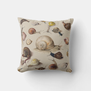 Snail Garden Pet Gastropod Slug Botanical Snails Throw Pillow