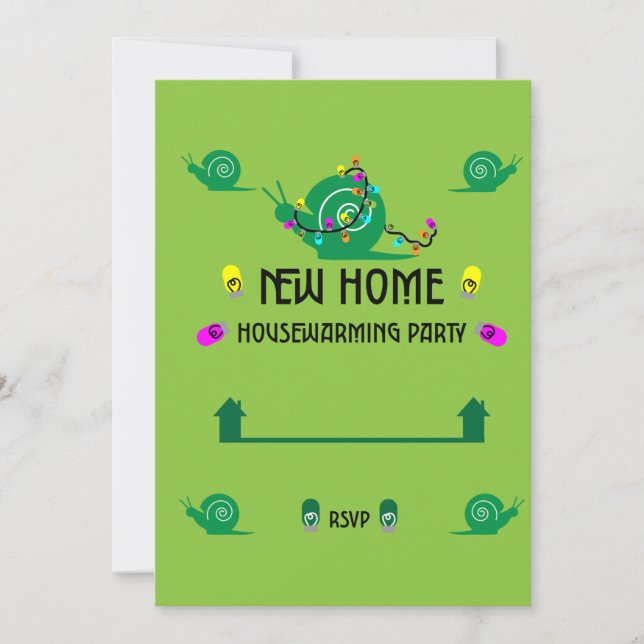 Snail Housewarming Party New Home Invite (Front)
