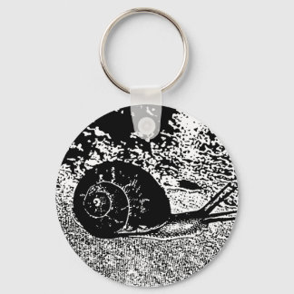 Snail in Black and White Keychain