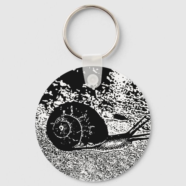 Snail in Black and White Keychain (Front)