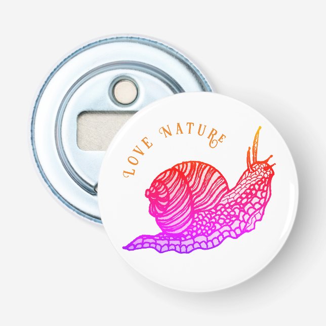 Snail in graphic style bottle opener (Front)