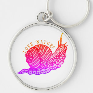 Snail in graphic style keychain