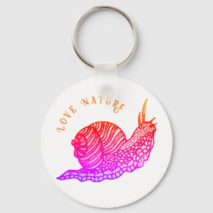 Snail in graphic style keychain