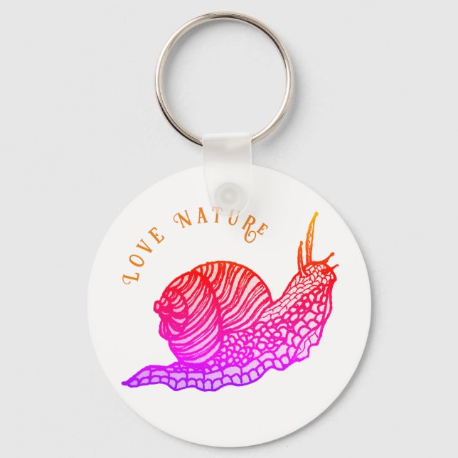 Snail in graphic style keychain (Front)