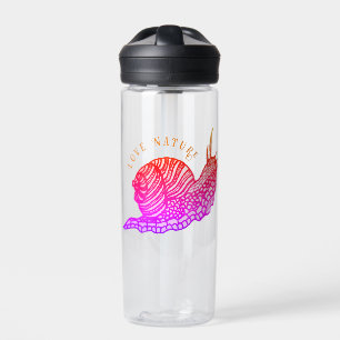 Snail in graphic style water bottle