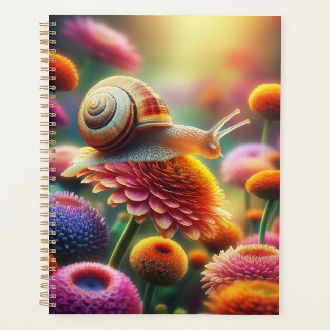 Snail Journal with Flowers Planner (Front)