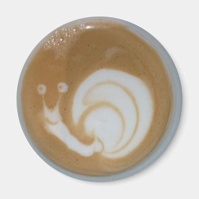Snail latte coffee art magnet (Front)