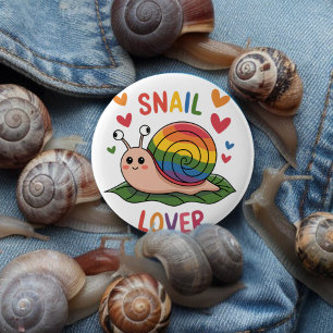 snail lover bright colourful snails cute 2 inch round button