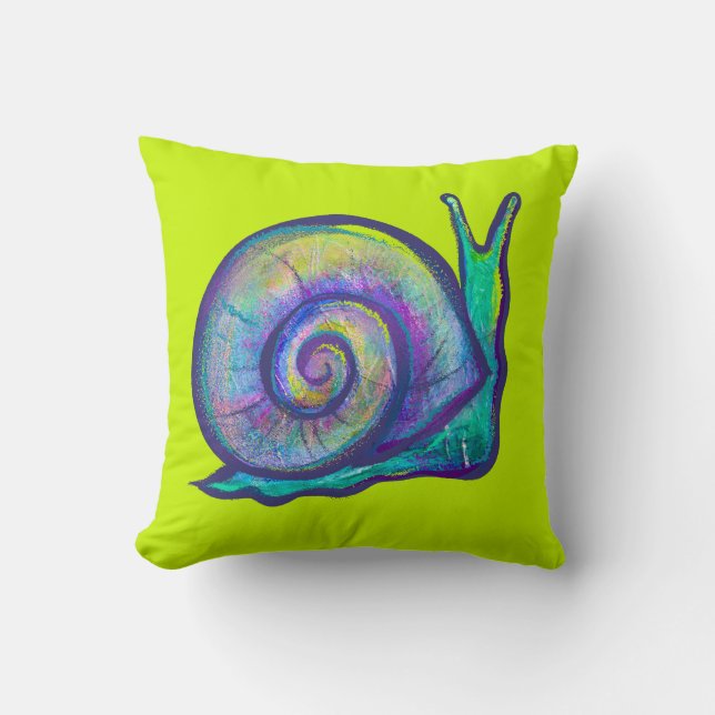 Snail Lovers Throw Pillow (Front)