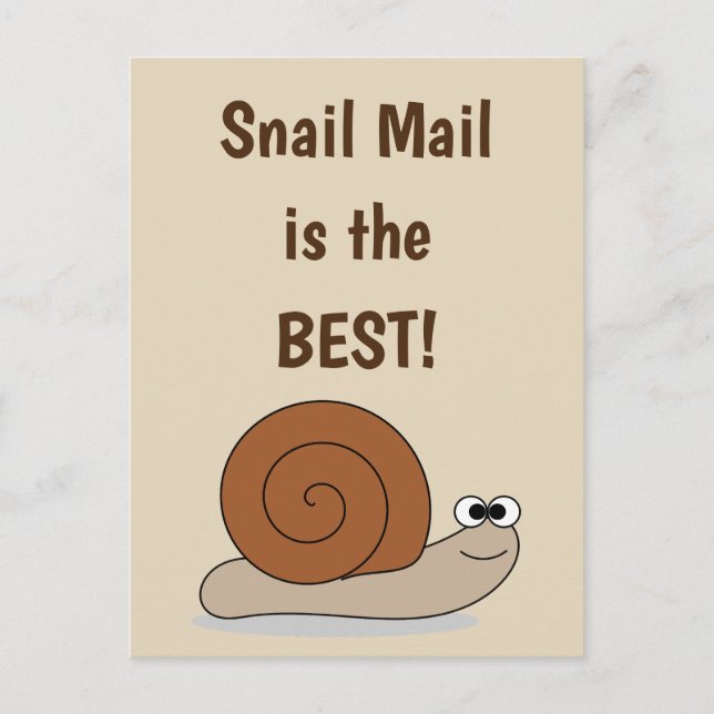 Snail Mail Cute Funny Humourous Retro Postcard (Front)