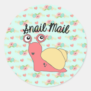 Snail Mail Sticker - floral design