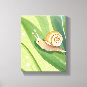 Snail Mail Watercolor Nature Canvas Print
