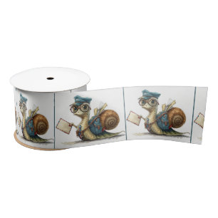 Snail Mailman Delivering Mail Satin Ribbon