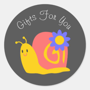 Snail modern design Gift business branding Classic Round Sticker