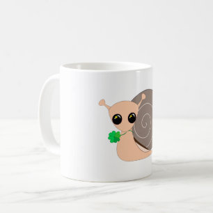 Snail Mug with Clover - Lucky