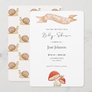 Snail & Mushroom Baby Shower Invitations