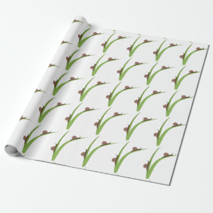 Snail on Plant Wrapping Paper