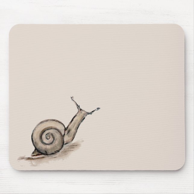Snail original pastel zen drawing mouse pad (Front)