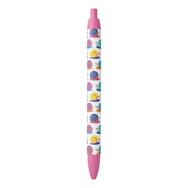 Snail Party Pattern Black Ink Pen (Front Vertical)