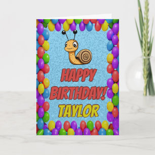 Snail Personalized Fun Greeting Birthday Card