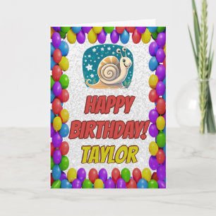 Snail Personalized Fun Greeting Birthday Card