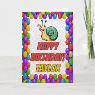 Snail Personnalisé Fun Grey Carte Anniversaire