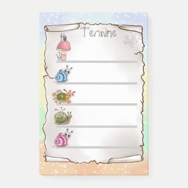 snail  post-it notes (Front)