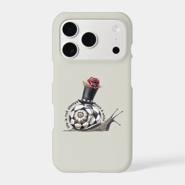 Snail Red Rose Life Not Black & White (Back)