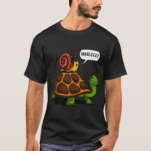 Snail Riding Turtle T-Shirt (Front)