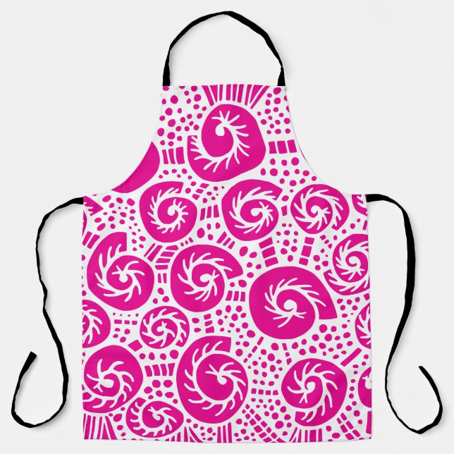 Snail shell dots doodle 47 apron (Front)
