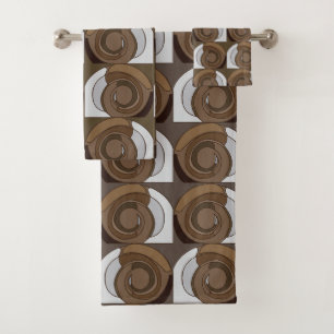 Snail Shells Abstract Pattern Bath Towel Set