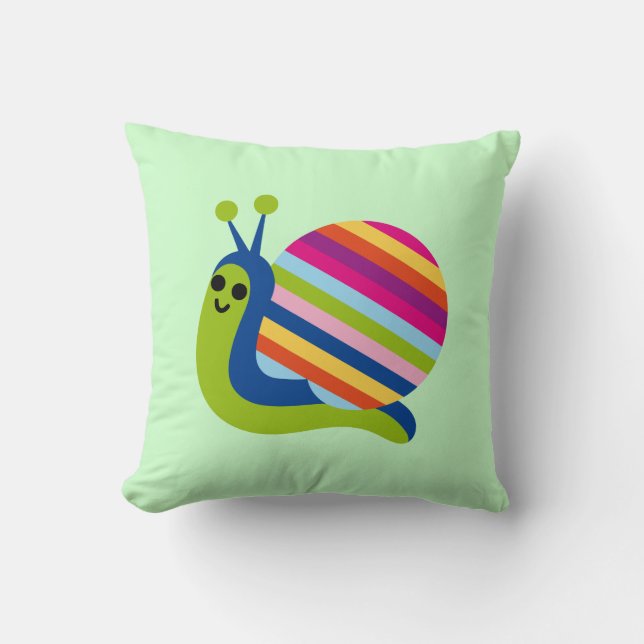Snail Slugs Gastropoda Cute Cartoon Animal Pillow (Front)