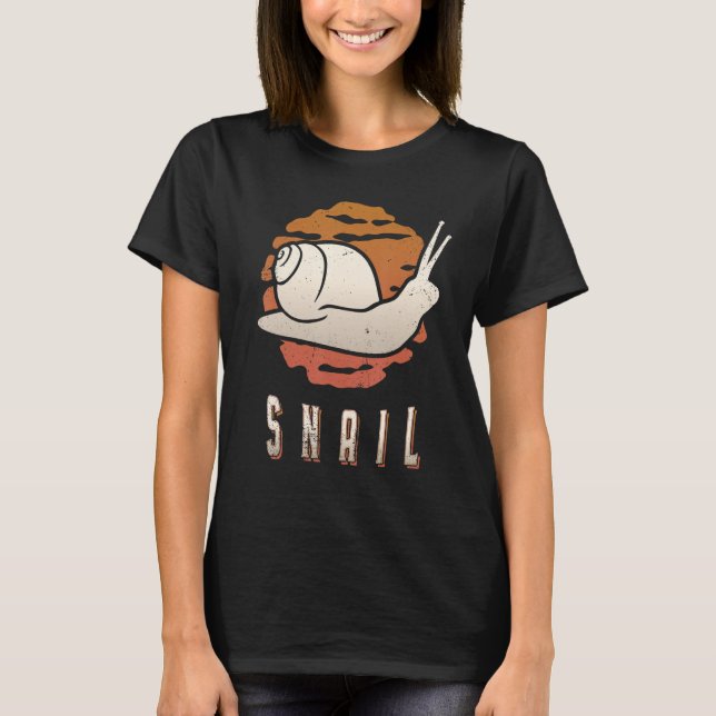 Snail Vintage Retro Classic Animal Sunset T-Shirt (Front)