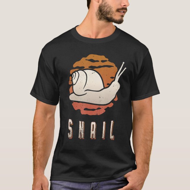 Snail Vintage Retro Classic Animal Sunset T-Shirt (Front)