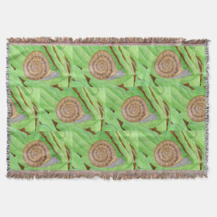 Snail Watercolor Throw Blanket