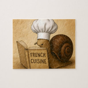 Snail with a French Cookbook Jigsaw Puzzle