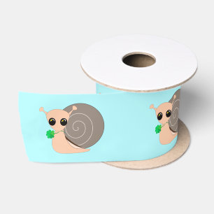 Snail with Clover Ribbon Lucky - Your Colour - Tex Satin Ribbon