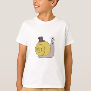 Snail With Hat Funny Animals For Kids T-Shirt