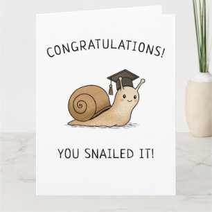 Snailed It Graduation Pun New Grad Punny Greeting Card